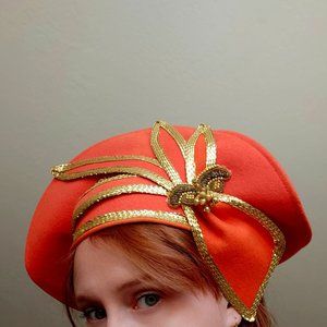 Vintage Deborah New York Orange Felt Hat